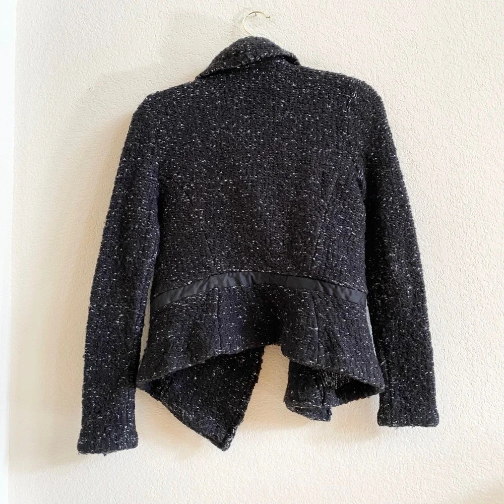 Ann Taylor Black Flecked Knit Open Blazer - Picture 6 of 12